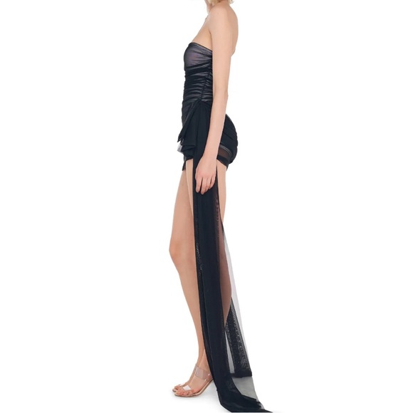 Multicolored Asymmetrical Ruffled High-Low Dress - Picture 3 of 3